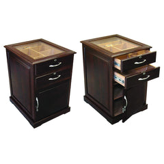 Prestige Import Group The Santiago End Table Cigar Humidor in Walnut SNTGO