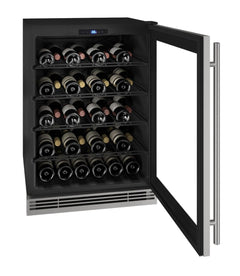 U-Line HWC024 24" Wine Refrigerator Reversible Hinge Stainless Frame