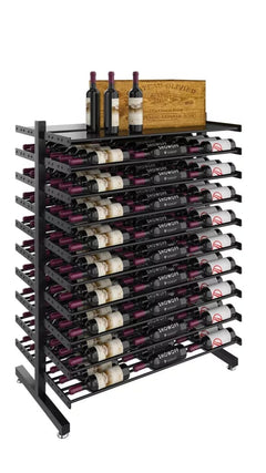 VintageView Evolution Double Sided Island Display Rack Shelf 3C 162 Bottles 108 1.5L Metal Wine Rack WW-IDR4-SH-K