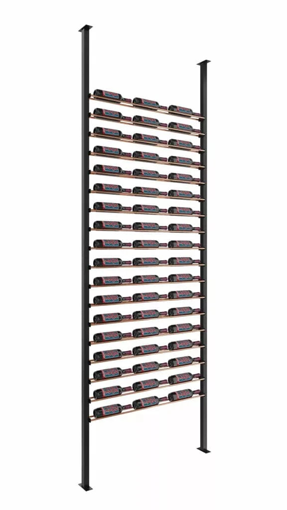 VintageView Single Depth Evolution Low Profile Ultra Slim Floor-to-Ceiling Wine Rack 10 3C 54 bottles LP-FCP-KIT-1-K