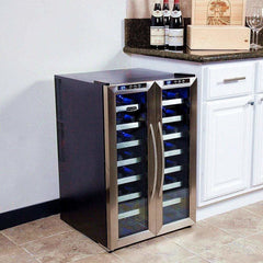 Whynter 32 Bottle Dual Temperature Zone Wine Cooler WC-321DD