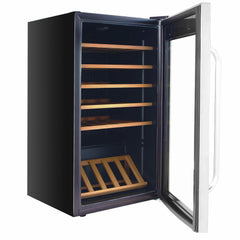 Whynter 34 Bottle Freestanding Stainless Steel Refrigerator with Display Shelf and Digital Control FWC-341TS