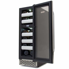 Whynter Elite 17 Bottle Seamless Stainless Steel Door Dual Zone Built-in Wine Refrigerator BWR-171DS