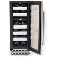 Whynter Elite 17 Bottle Seamless Stainless Steel Door Dual Zone Built-in Wine Refrigerator BWR-171DS