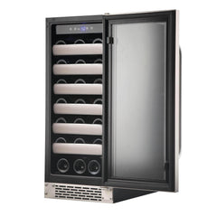 Whynter Elite 33 Bottle Seamless Stainless Steel Door Single Zone Built-in Wine Refrigerator BWR-331SL