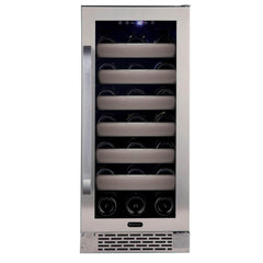 Whynter Elite 33 Bottle Seamless Stainless Steel Door Single Zone Built-in Wine Refrigerator BWR-331SL