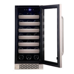 Whynter Elite 33 Bottle Seamless Stainless Steel Door Single Zone Built-in Wine Refrigerator BWR-331SL