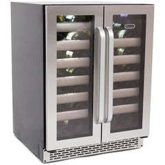 Whynter Elite 40 Bottle Seamless Stainless Steel Door Dual Zone Built-in Wine Refrigerator BWR-401DS