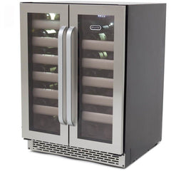 Whynter Elite 40 Bottle Seamless Stainless Steel Door Dual Zone Built-in Wine Refrigerator BWR-401DS