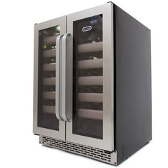 Whynter Elite 40 Bottle Seamless Stainless Steel Door Dual Zone Built-in Wine Refrigerator BWR-401DS